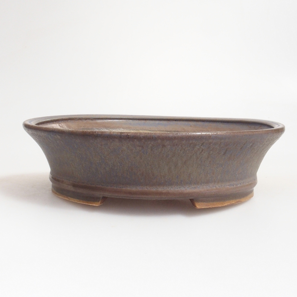 Bonsaischaal van keramiek 10 x 8,5 x 4 cm, bruin
