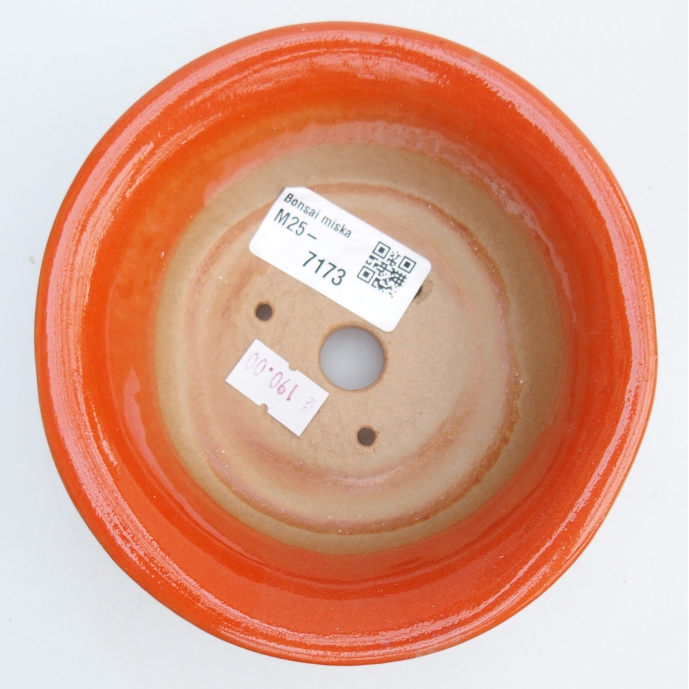 Bonsaischaal van keramiek 26 x 26 x 8 cm, kleur rood