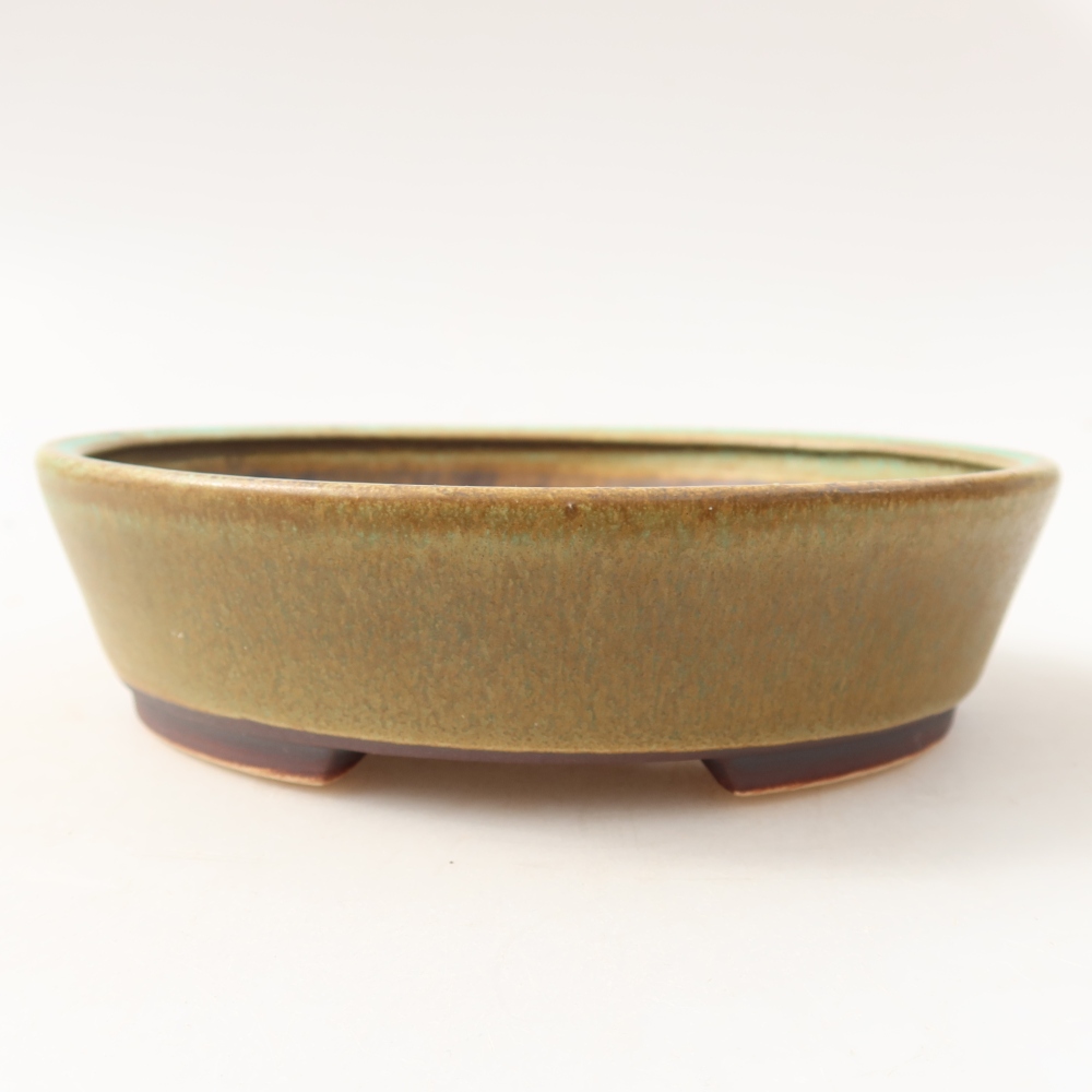 Bonsaischaal van keramiek 15 x 14 x 4 cm, groen