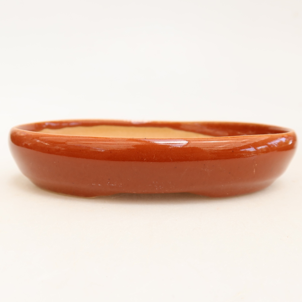 Keramische bonsaipot 13 x 9,5 x 2,5 cm, kleur bruin