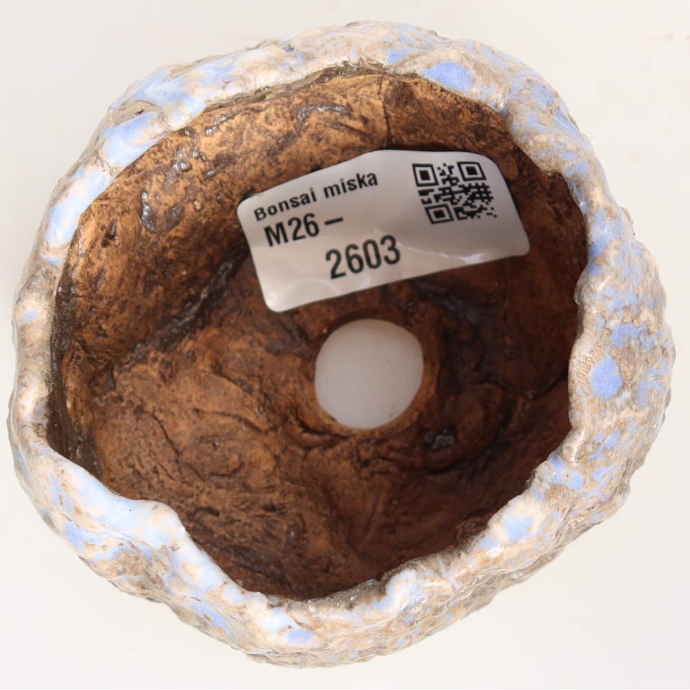 Keramische schaal  7,5 x 7 x 6 cm, kleur blauwbruin