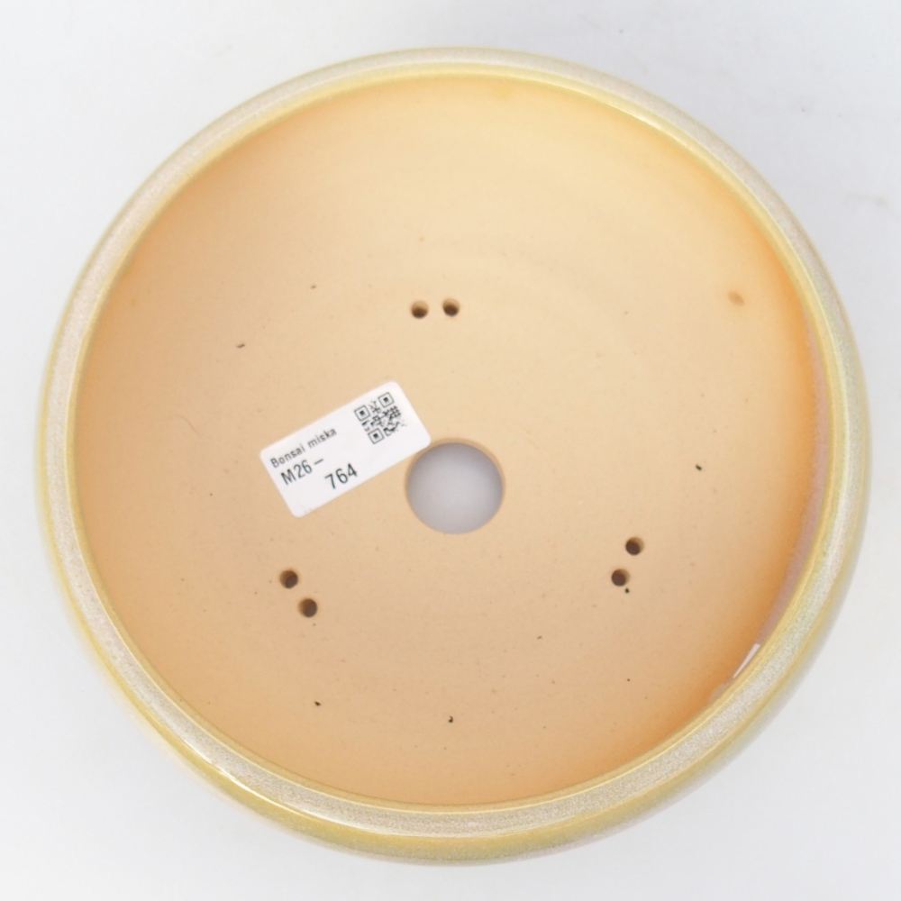 Bonsaischaal van keramiek 18 x 18 x 7 cm, geelgroen