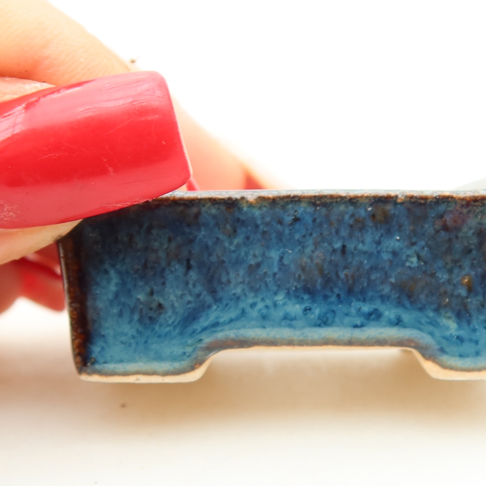 Keramische bonsaischaal 5 x 3 x 2 cm, kleur: blauw