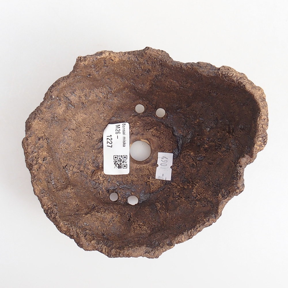 Keramische schaal 14 x 13 x 12 cm , kleur bruin