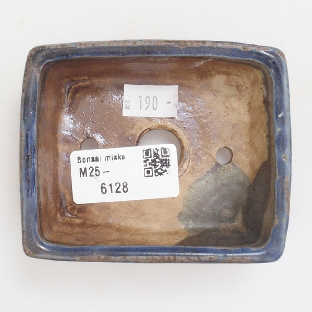 Bonsaischaal van keramiek 10 x 8,5 x 4 cm, bruin