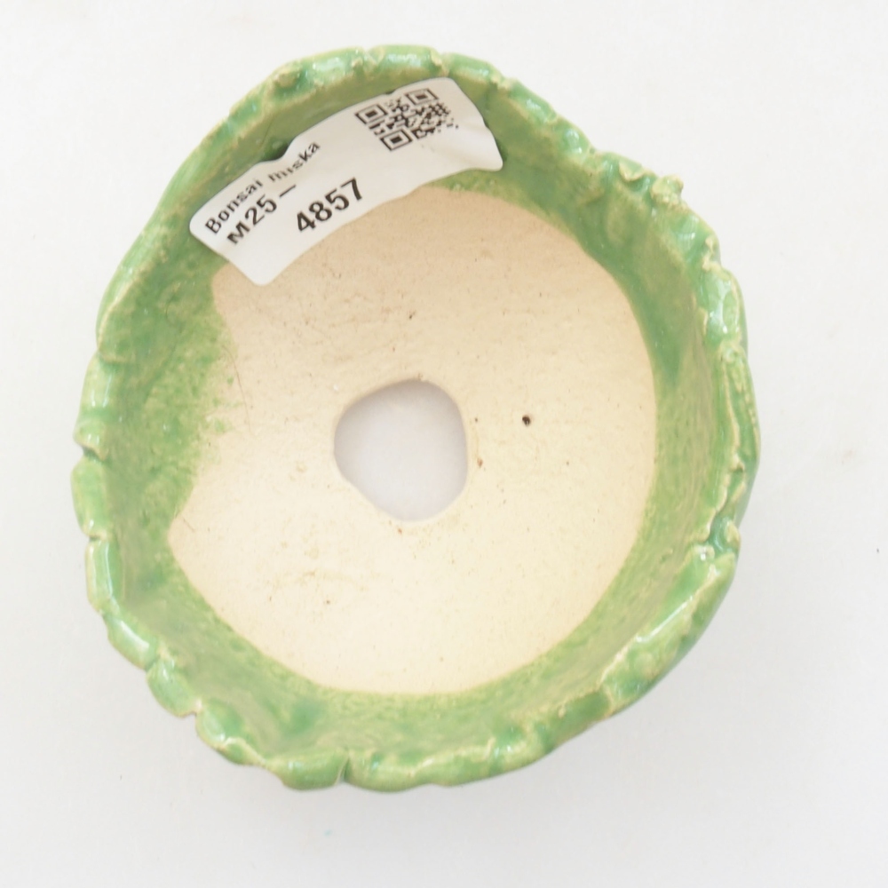 Schelp van keramiek 7,5 x 7 x 5,5 cm , kleur groen