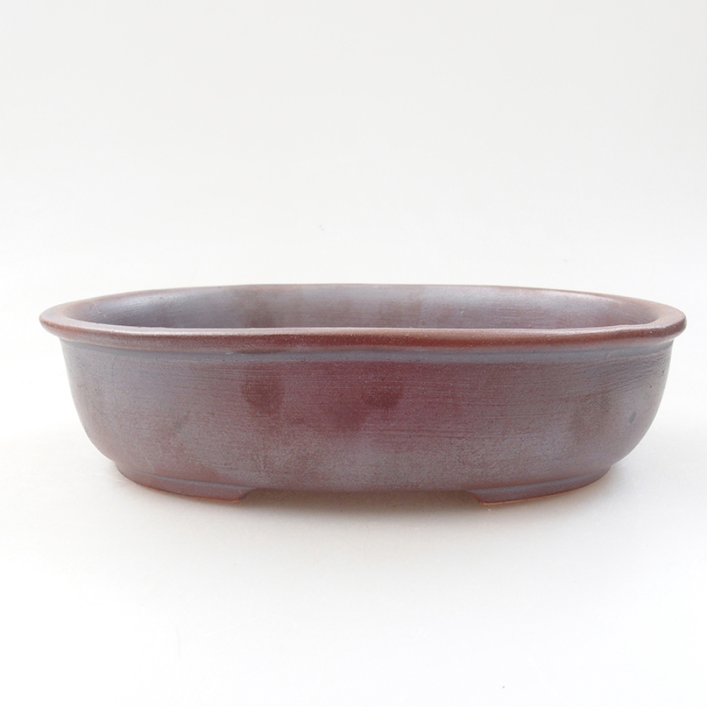 Bonsaischaal van keramiek 18,5 x 14,5 x 5 cm, metaalkleur