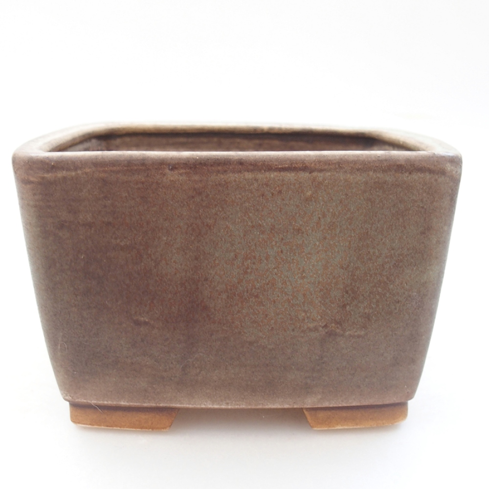 Bonsaischaal van keramiek 13 x 13 x 8 cm, groen