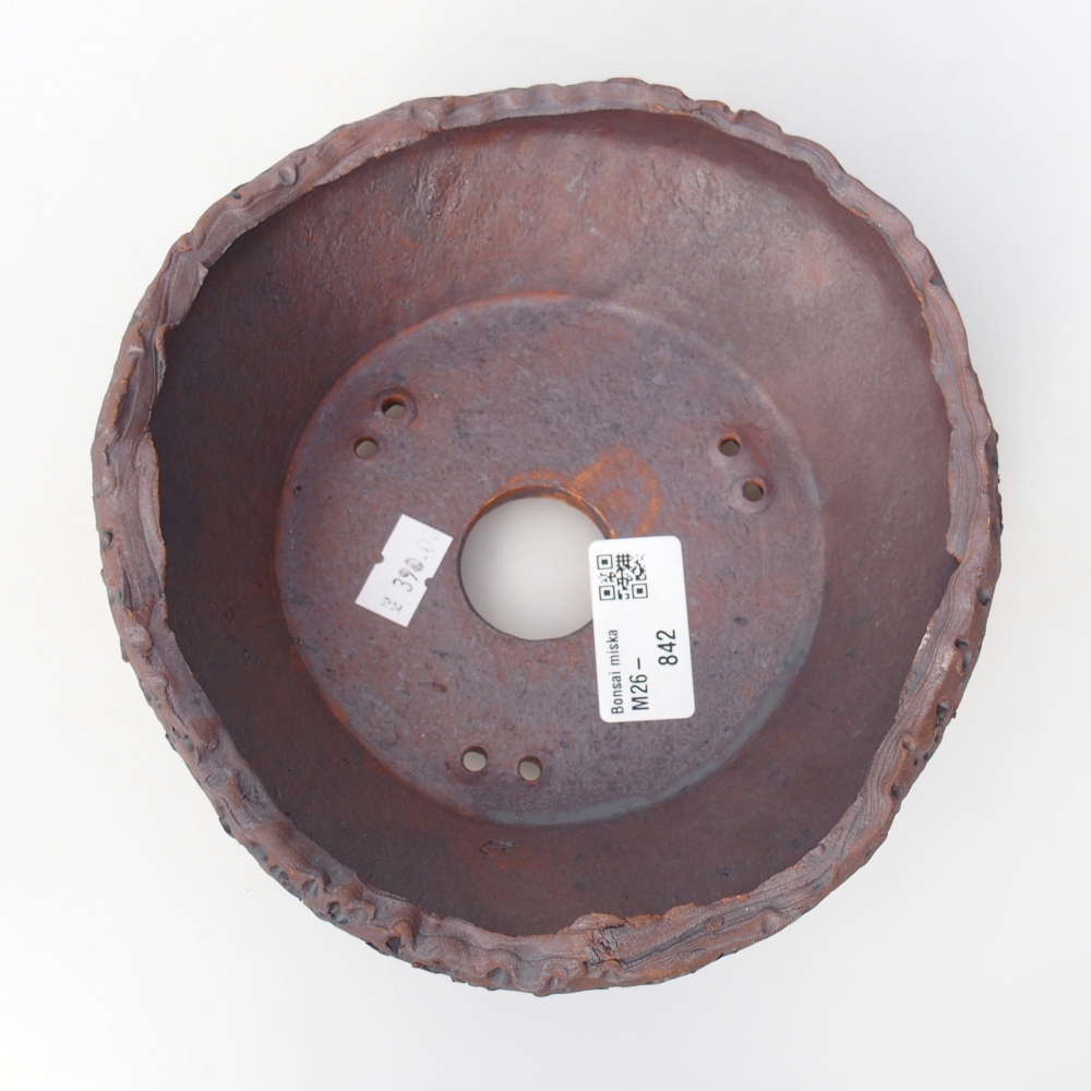 Bonsaischaal van keramiek 16,5 x 17,5 x 7 cm, metaalkleur