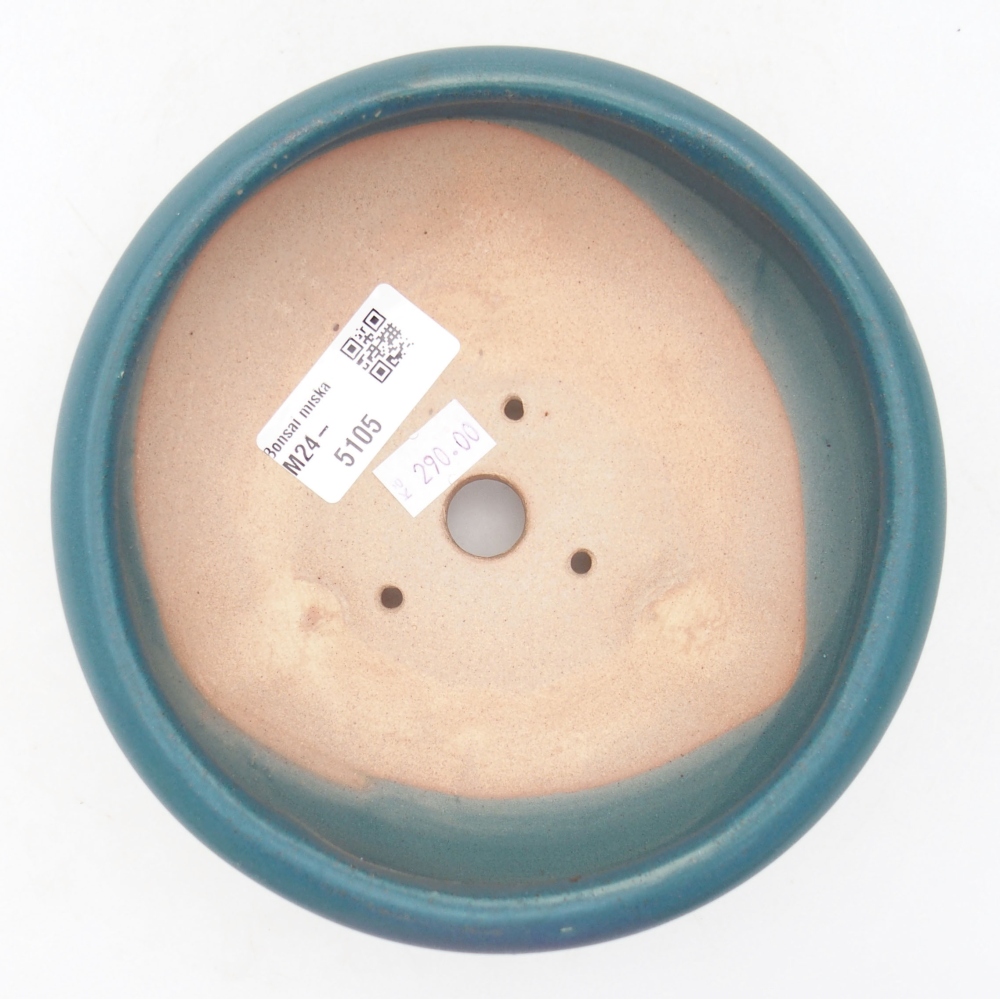 Bonsaischaal van keramiek 14 x 14 x 6,5 cm, kleur blauw