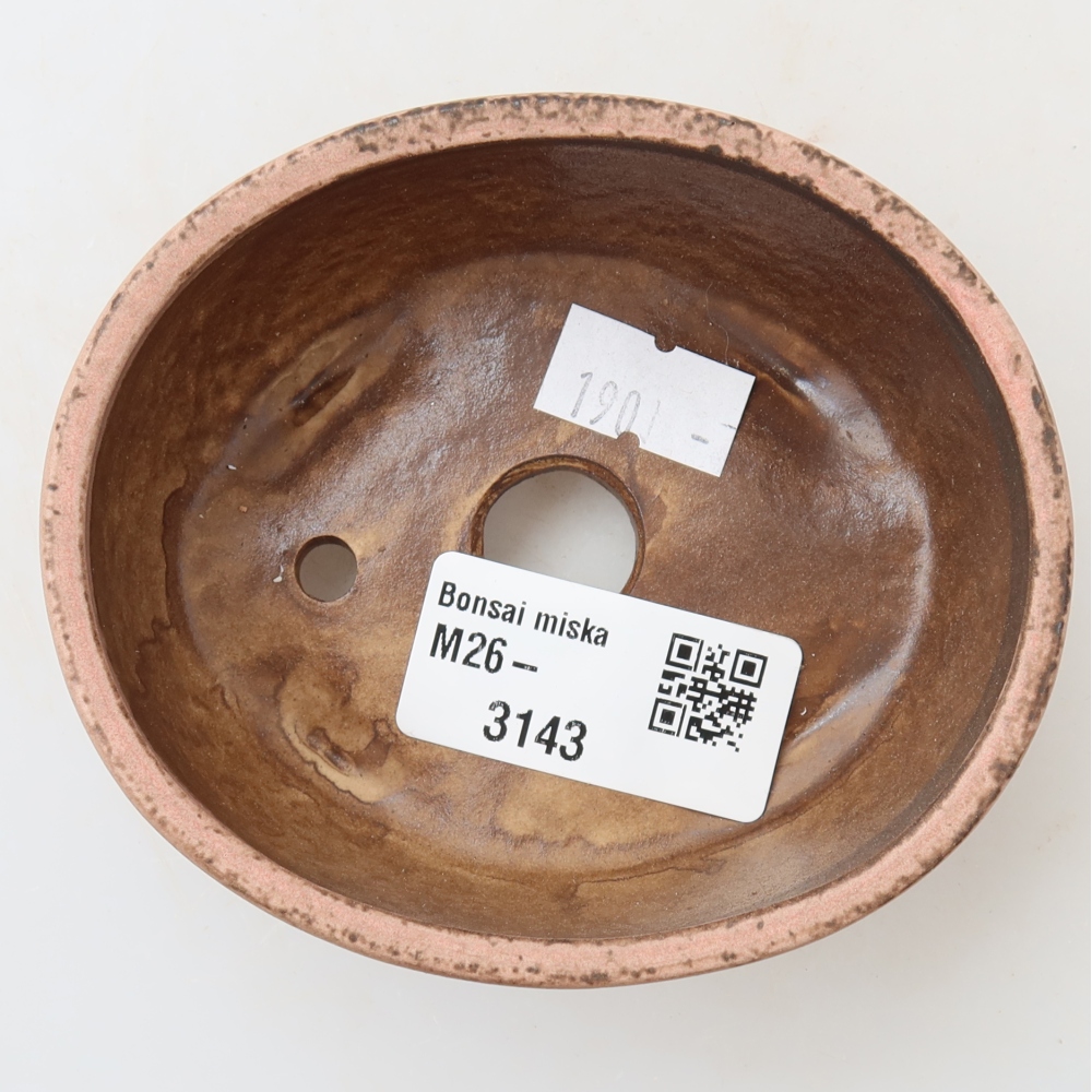 Bonsaischaal van keramiek 9,5 x 8 x 4 cm, roze