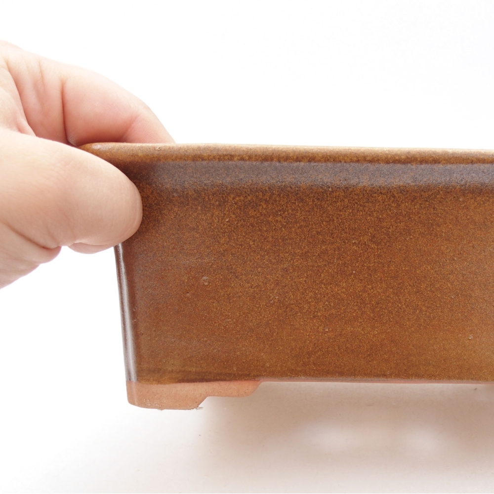 Bonsaischaal van keramiek 22 x 17 x 5 cm, groen