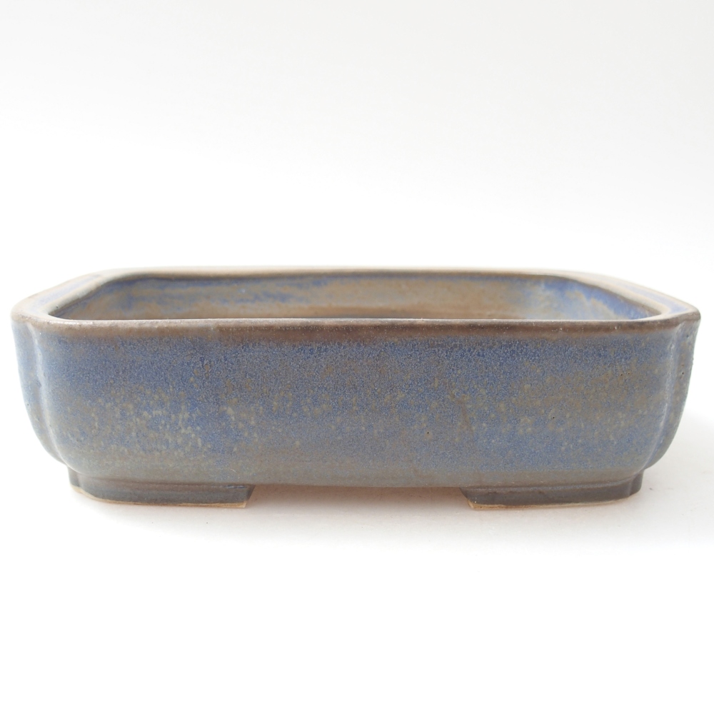 Bonsaischaal van keramiek 17,5 x 14 x 5 cm, kleur blauw