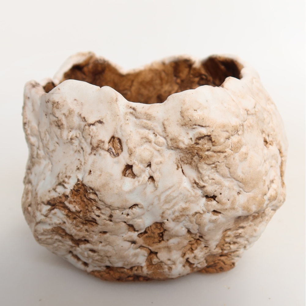 Keramische schaal  7,5 x 7 x 6,5 cm, kleur: wit