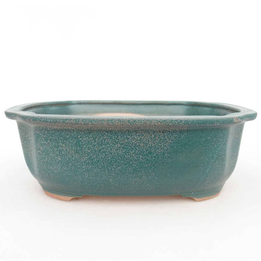 Bonsaischaal van keramiek 22 x 18 x 7,5 cm, kleur blauw