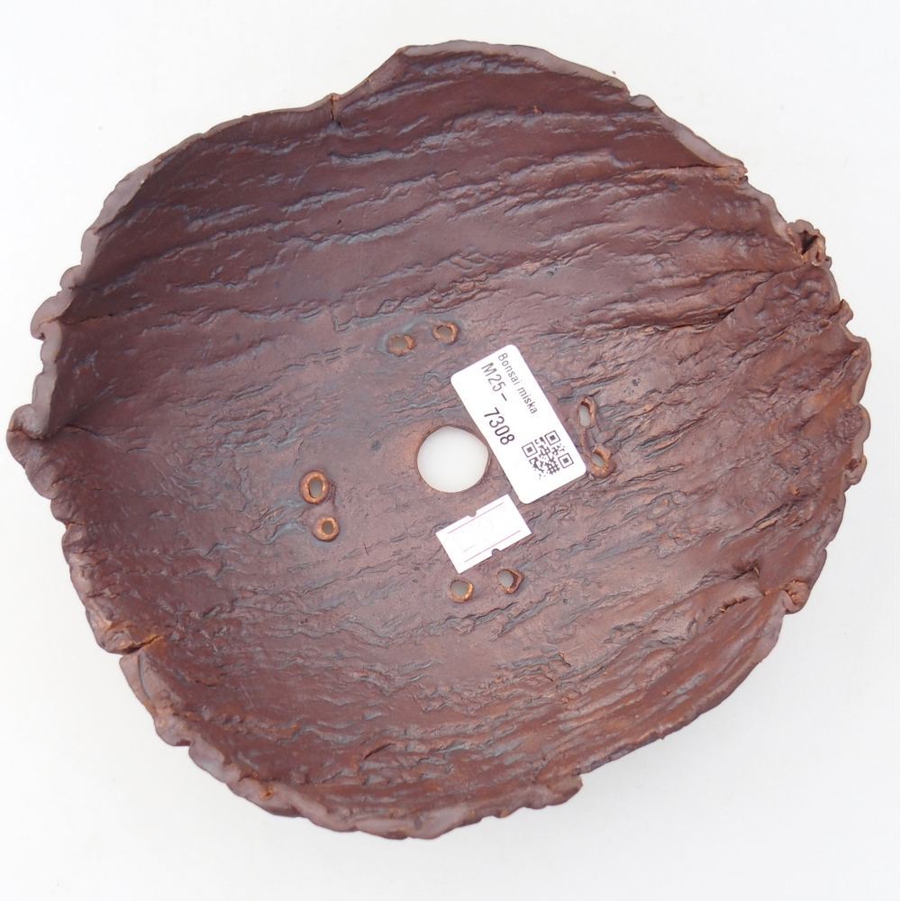 Keramische schaal 19 x 17 x 7 cm , kleur bruin