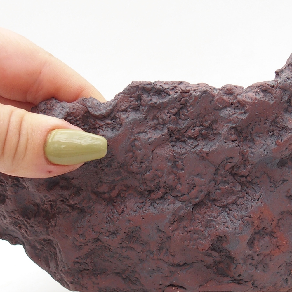 Keramische schaal 19 x 17 x 15 cm , kleur bruin