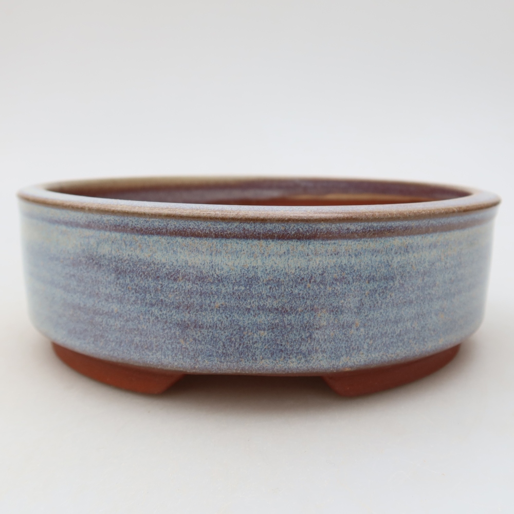 Bonsaischaal van keramiek 16 x 16 x 5 cm, kleur blauw
