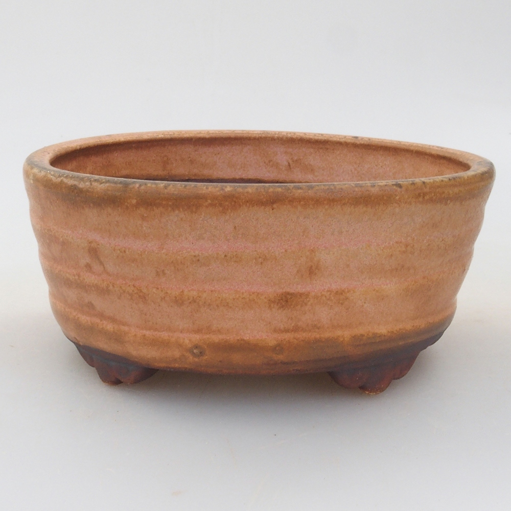 Bonsaischaal van keramiek 10 x 8,5 x 4 cm, bruin