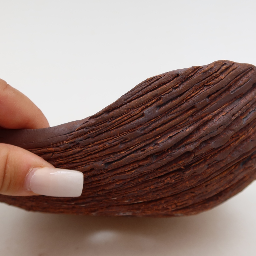 Keramische schaal  20 x 15,5 x 6 cm, kleur bruin