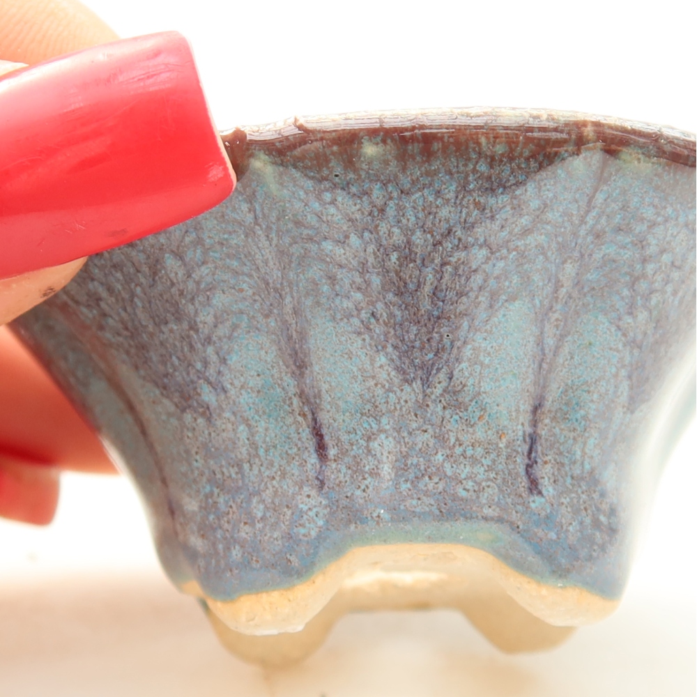 Keramische bonsaischaal 5,5 x 5,5 x 2,5 cm, kleur grijs