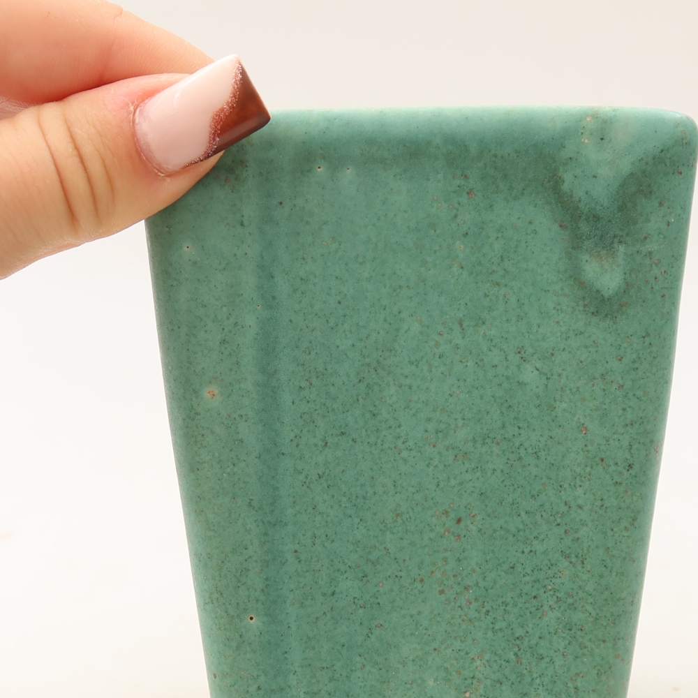 Bonsaischaal van keramiek 8,5 x 8,5 x 11 cm, groen