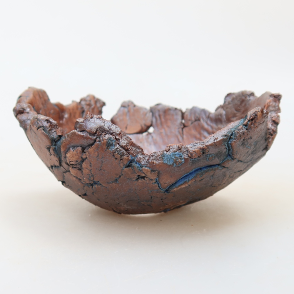 Keramische schaal 11,5 x 10 x 5,5 cm, kleur: blauw