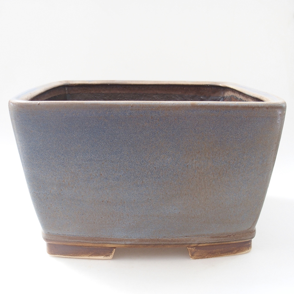 Bonsaischaal van keramiek 26,5 x 26,5 x 16 cm, kleur blauw