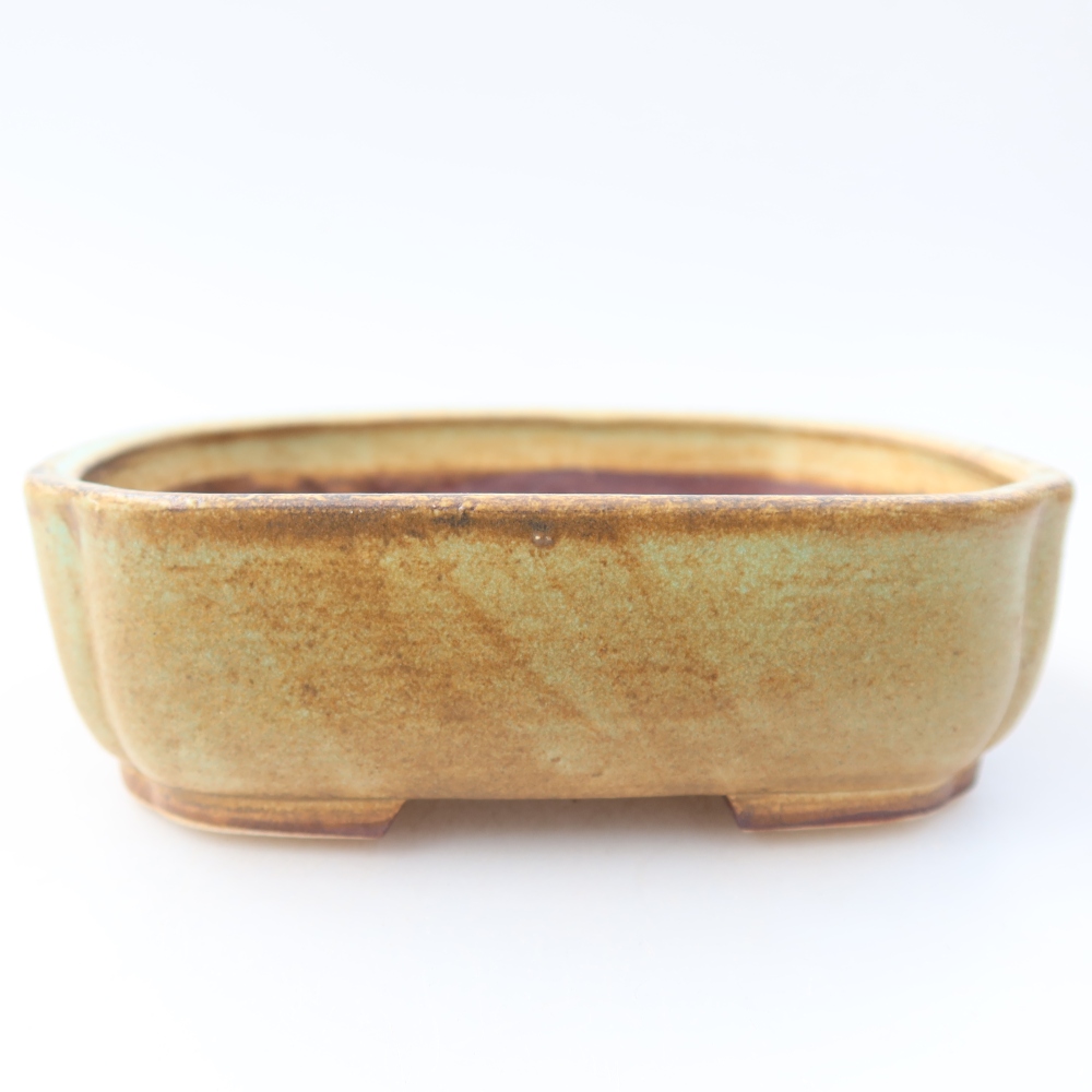 Keramische bonsaipot 13,5 x 12 x 4 cm, kleur groen