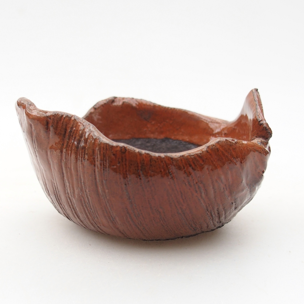 Schelp van keramiek 8 x 8 x 5 cm , kleur oranje