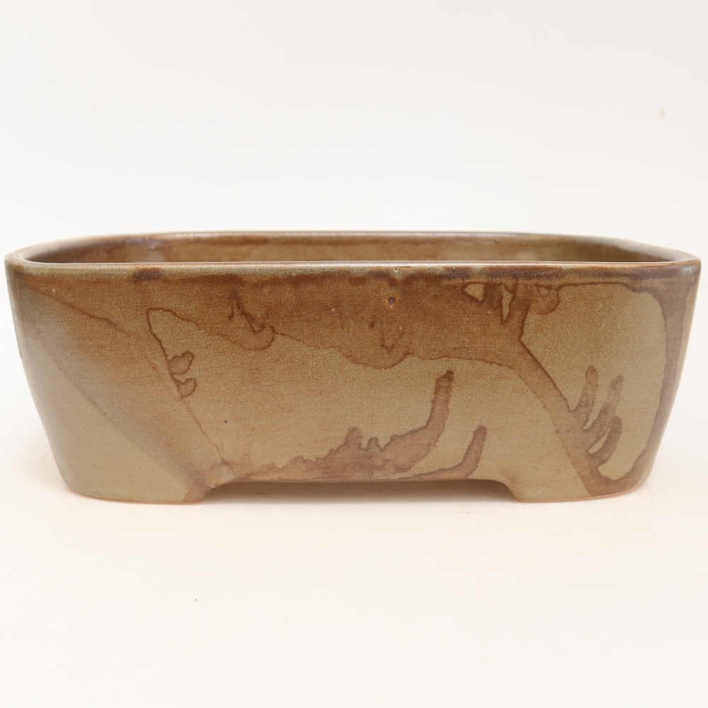 Keramische bonsaipot 23 x 17,5 x 7,5 cm, kleur bruin