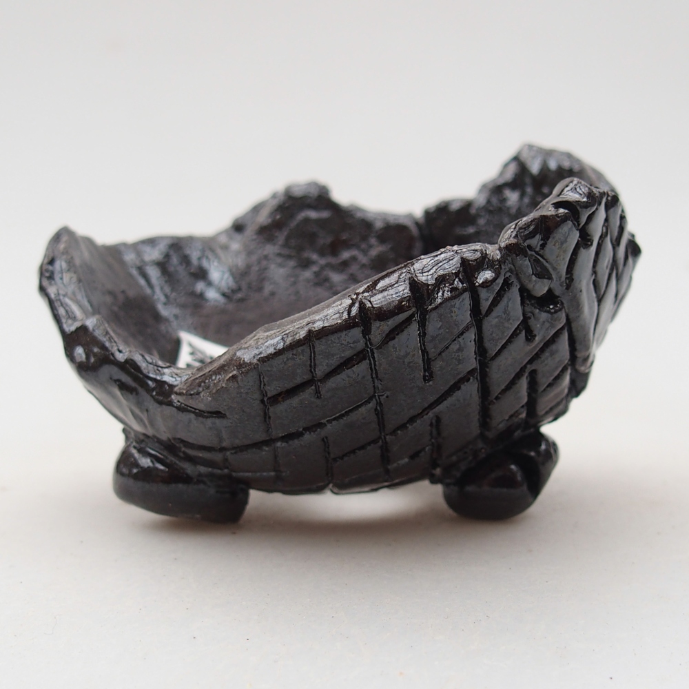 Keramische schaal 8,5 x 8 x 5,5 cm , kleur zwart