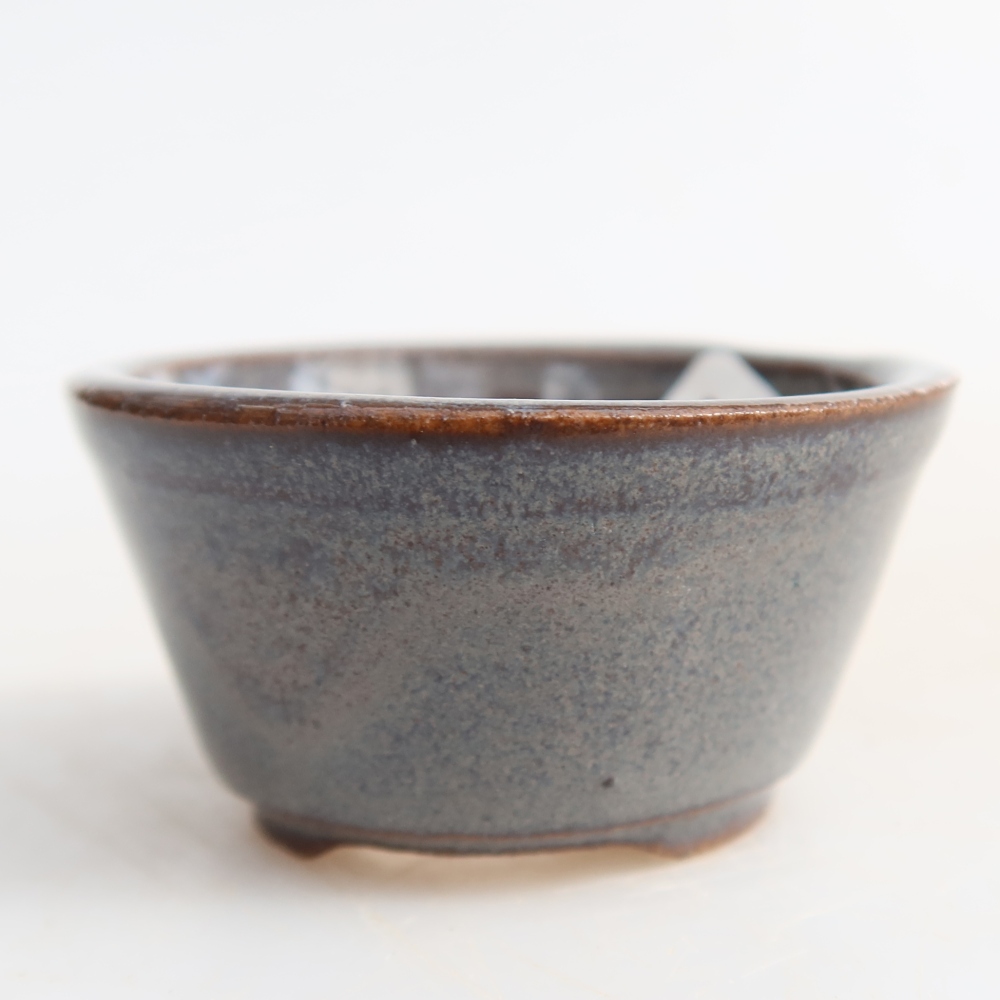 Keramische bonsaipot 4,5 x 4,5 x 2,5 cm, kleur grijs