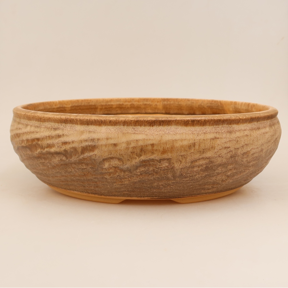 Keramische bonsaipot 32 x 32 x 9,5 cm, kleur bruin