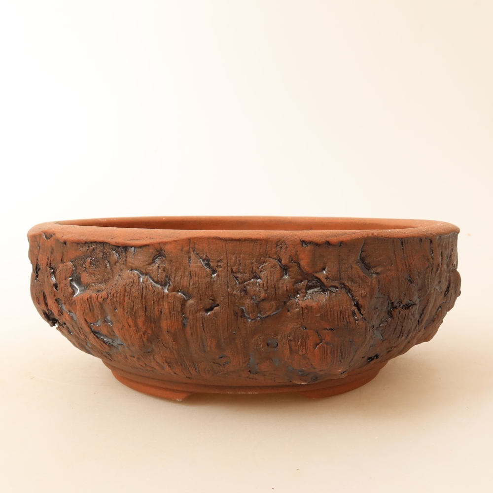 Keramische bonsaipot 17 x 17 x 6 cm, kleur bruin