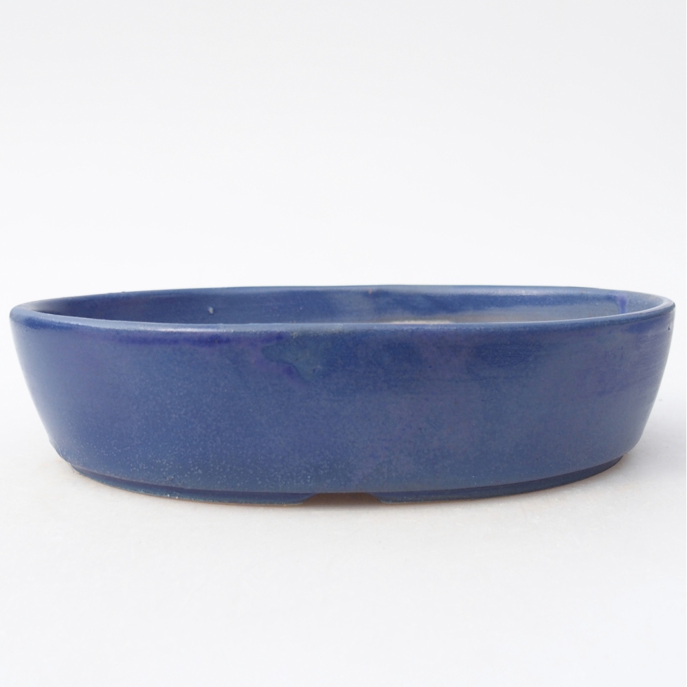Bonsaischaal van keramiek 18,5 x 13,5 x 4,5 cm, kleur blauw