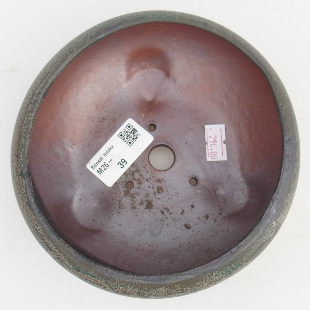 Bonsaischaal van keramiek 15 x 15 x 7 cm, grijs