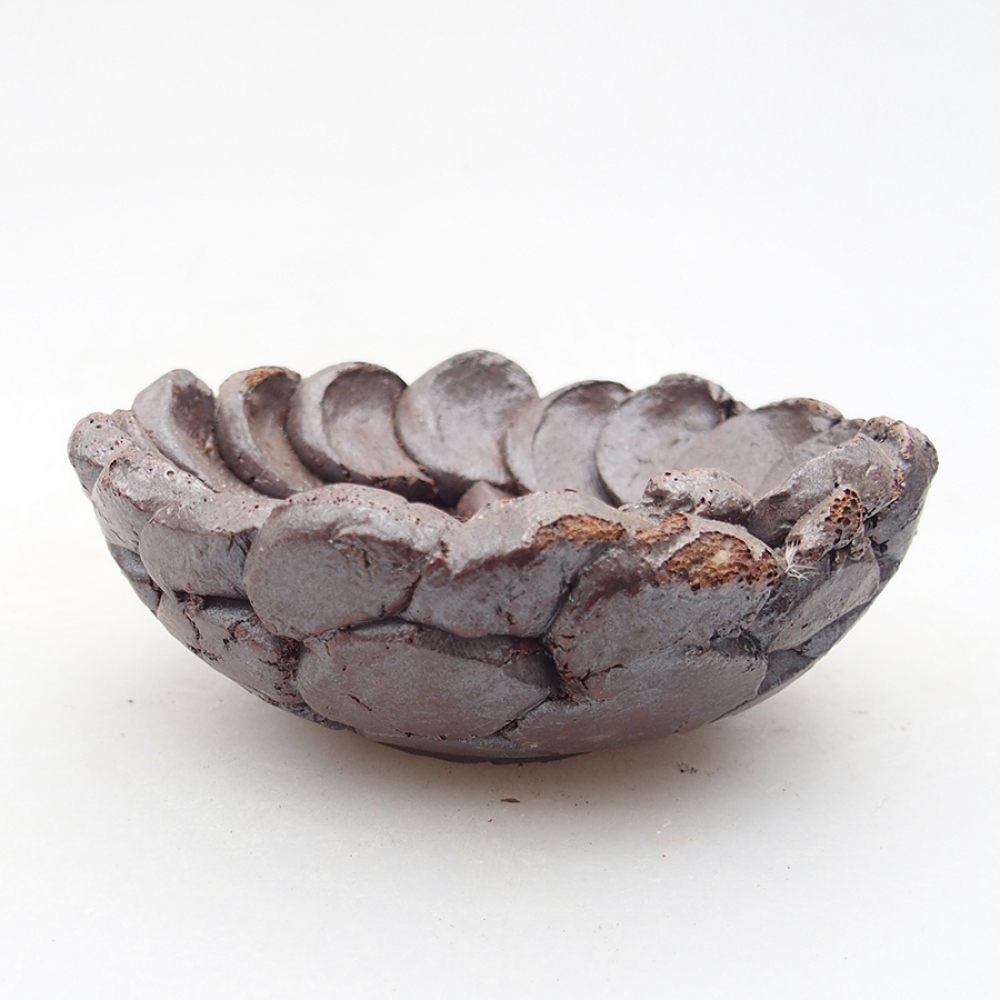 Keramisch Schelp 9 x 9 x 4 cm , kleur bruin