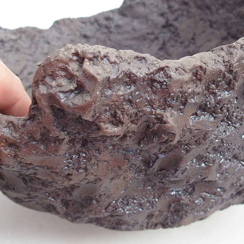 Keramisch Schelp 24 x 21 x 20 cm , kleur bruin