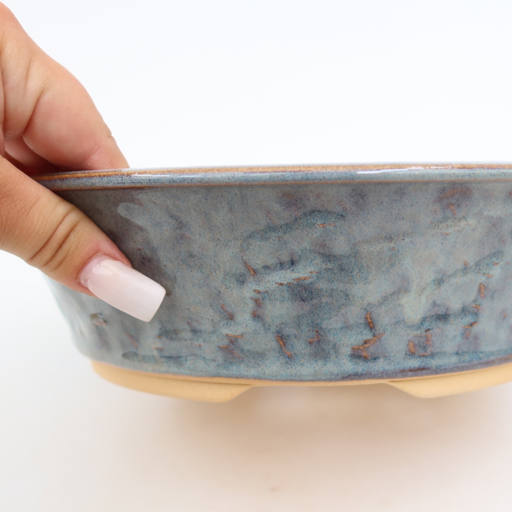 Keramische bonsaipot 25 x 25 x 6,5 cm, kleur grijs