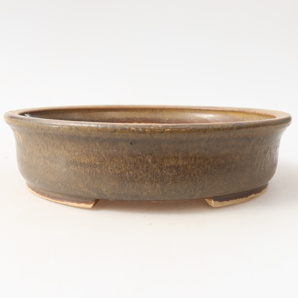 Bonsaischaal van keramiek 17,5 x 16 x 4,5 cm, bruin