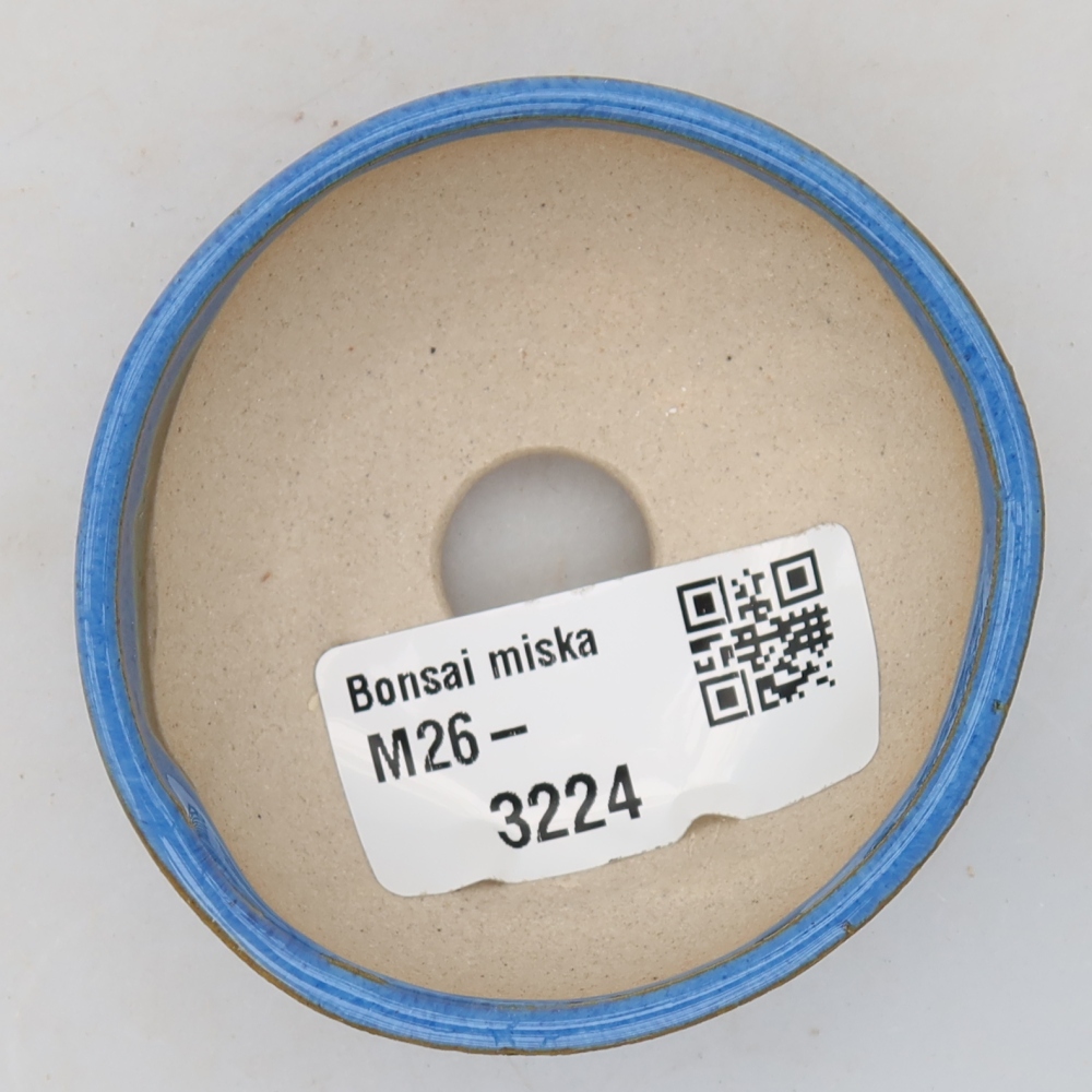 Keramische bonsaipot 6 x 6 x 3 cm, kleur: blauw