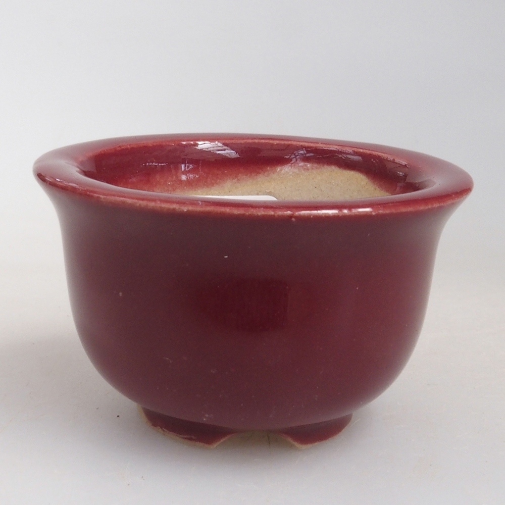 Mini bonsaischaal 4,5 x 4,5 x 2,5 cm, bordeauxrood