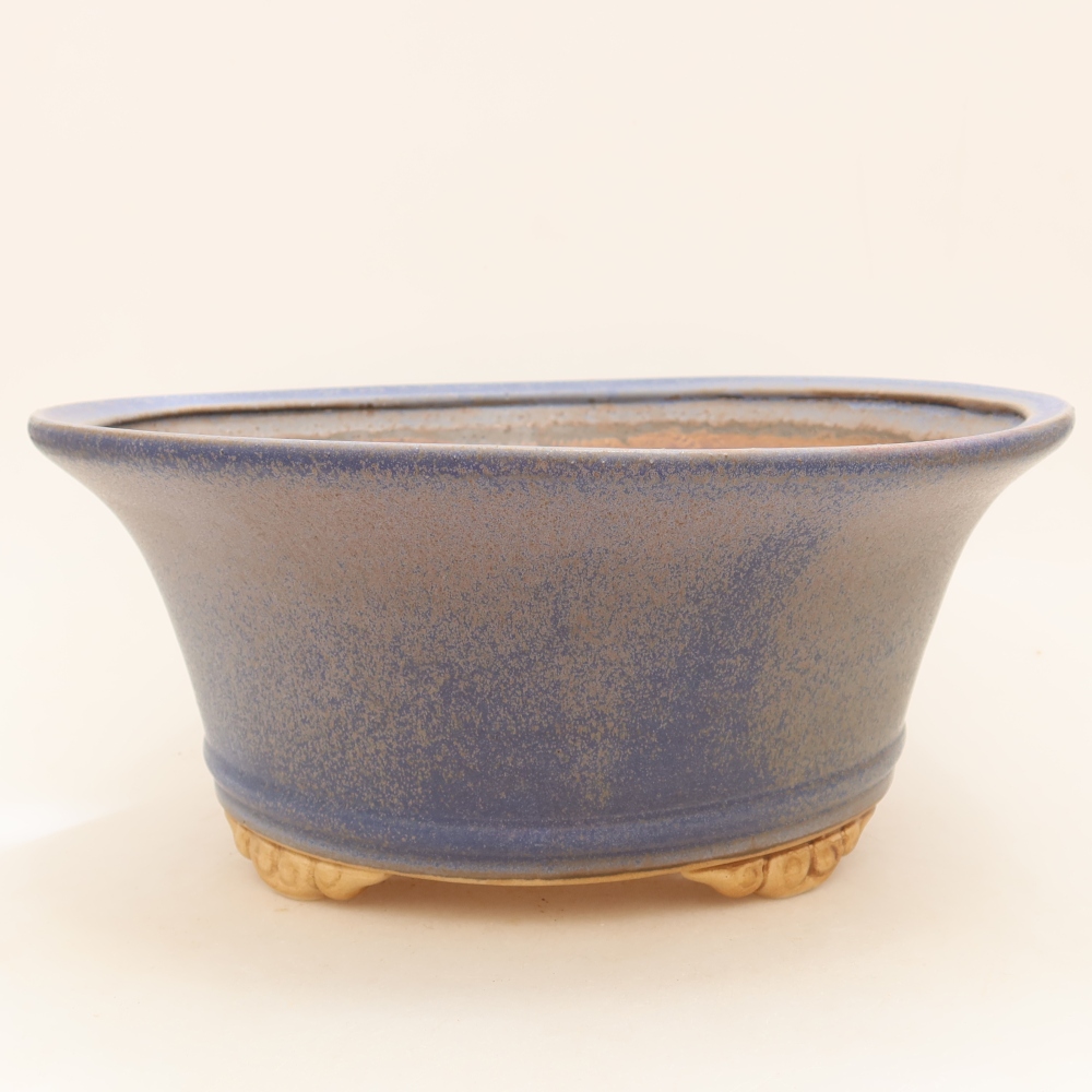 Keramische bonsaipot 29 x 29 x 12 cm, kleur: blauw