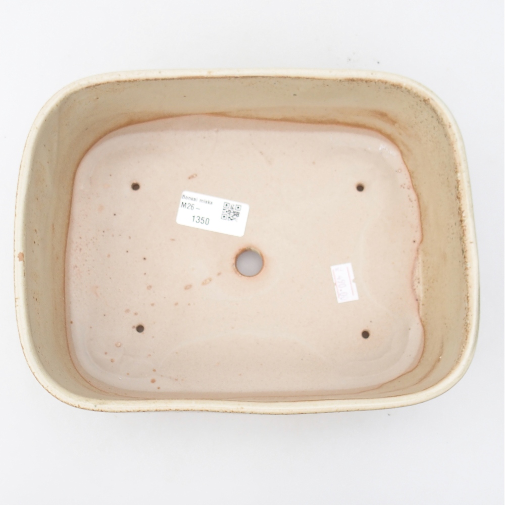 Bonsaischaal van keramiek 23 x 18 x 7,5 cm, kleur beige