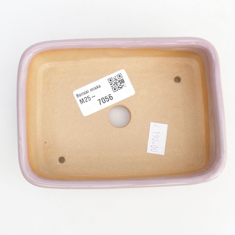 Bonsaischaal van keramiek 26 x 26 x 8 cm, kleur rood