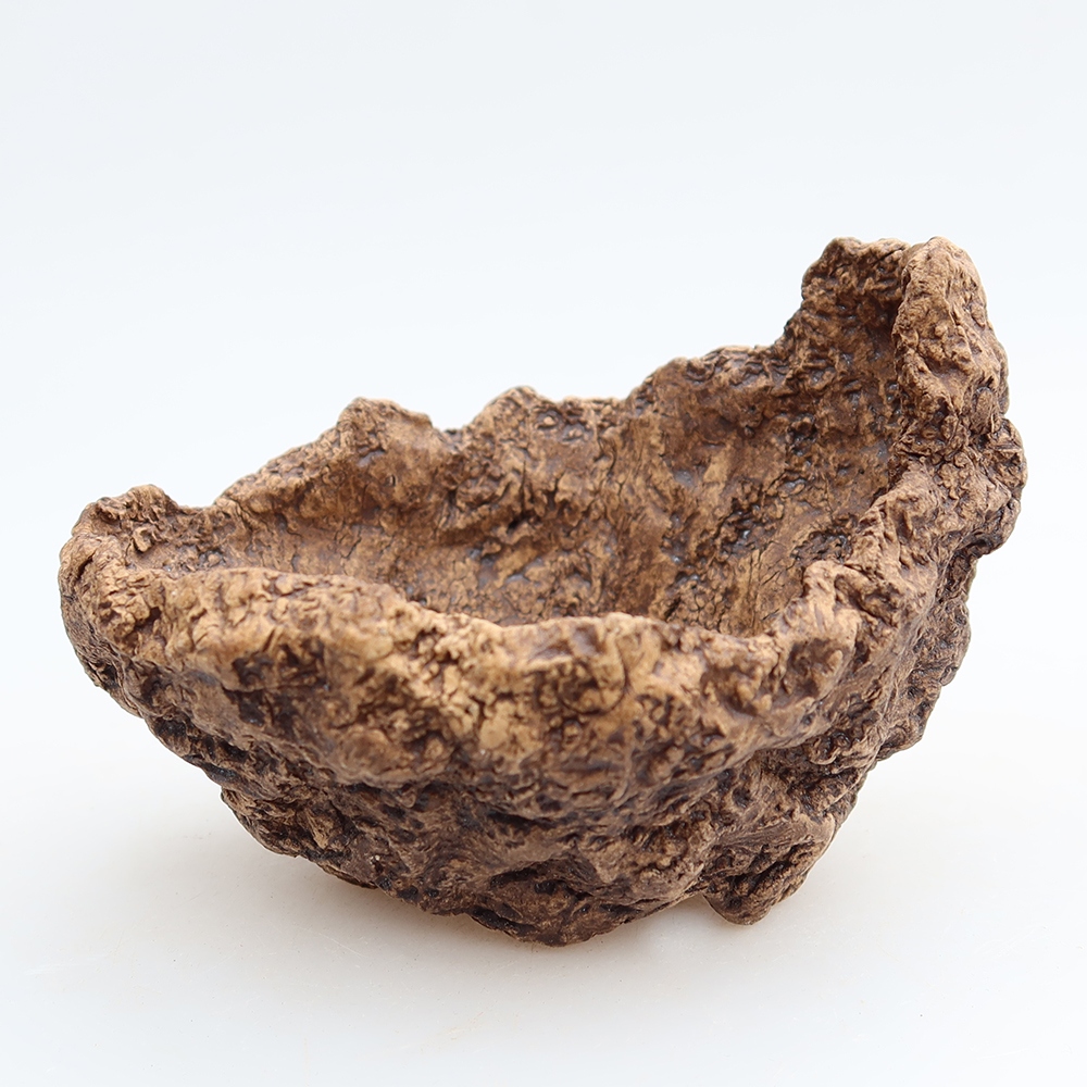 Keramische schaal 10 x 9 x 8 cm, kleur bruin
