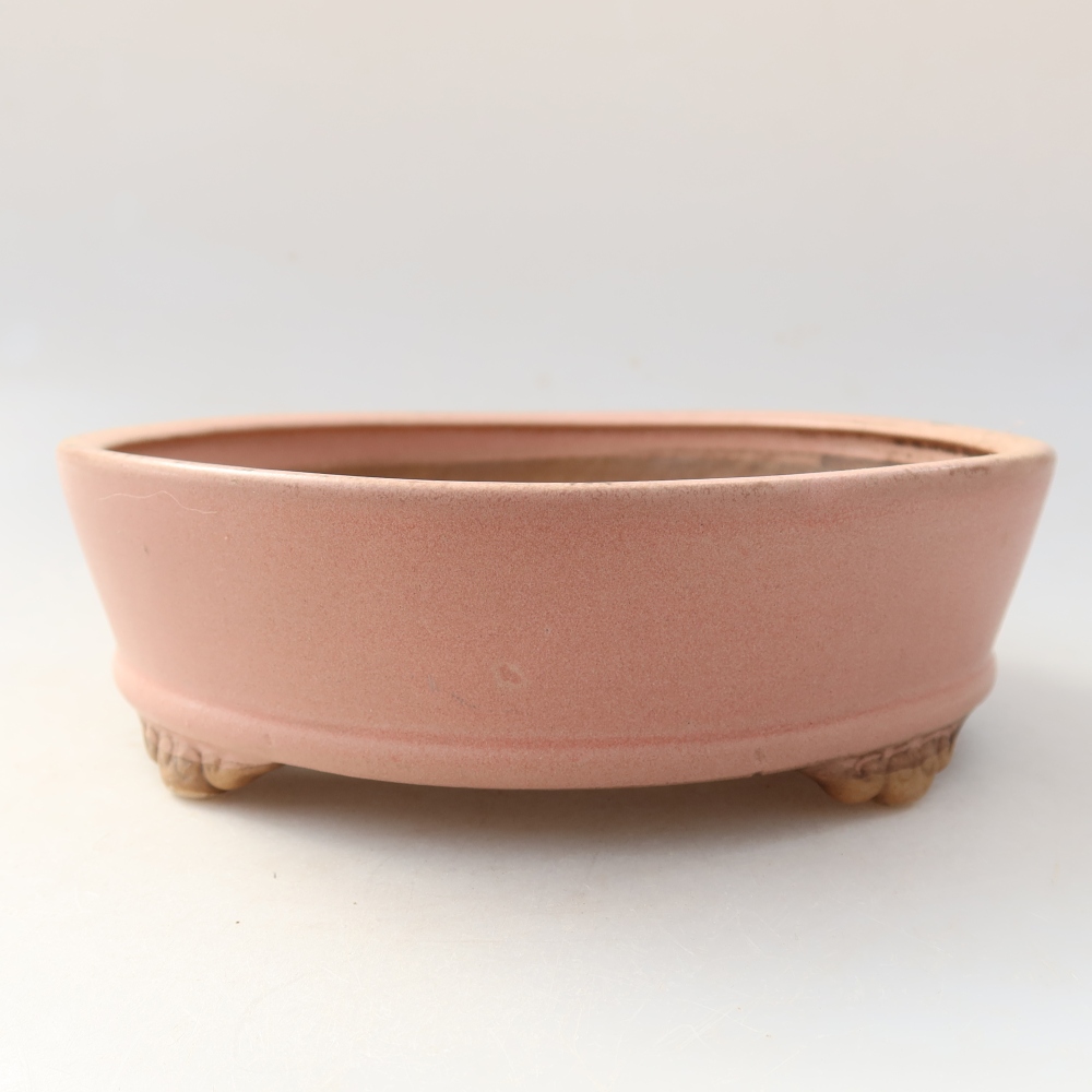 Bonsaischaal van keramiek 18 x 18 x 5 cm, roze