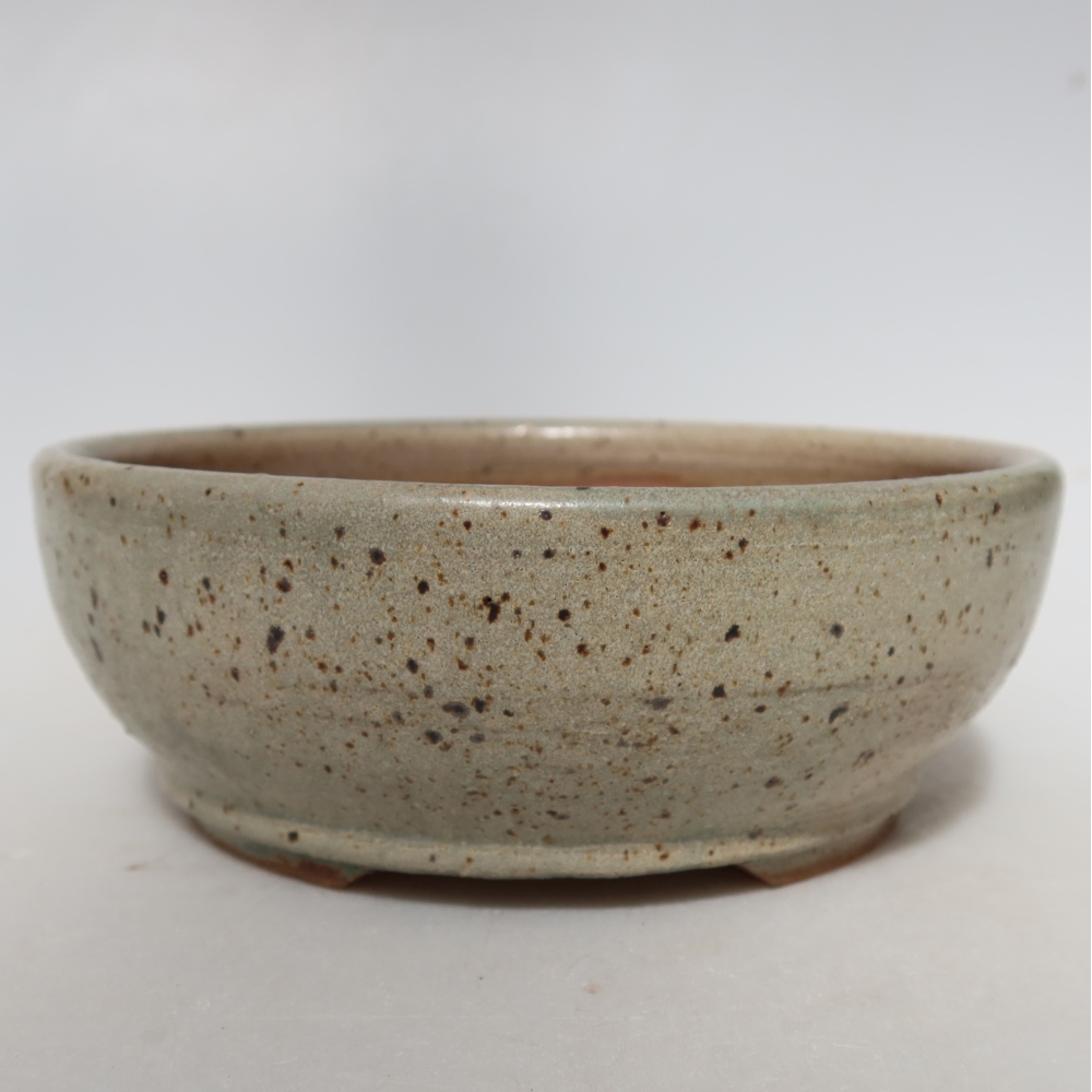 Bonsaischaal van keramiek 14,5 x 14,5 x 5,5 cm, kleur beige