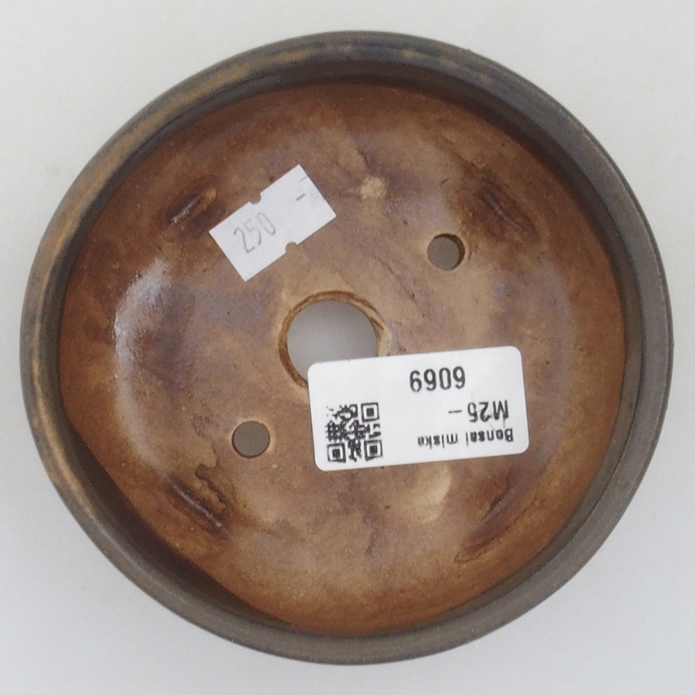 Bonsaischaal van keramiek 10 x 8,5 x 4 cm, bruin